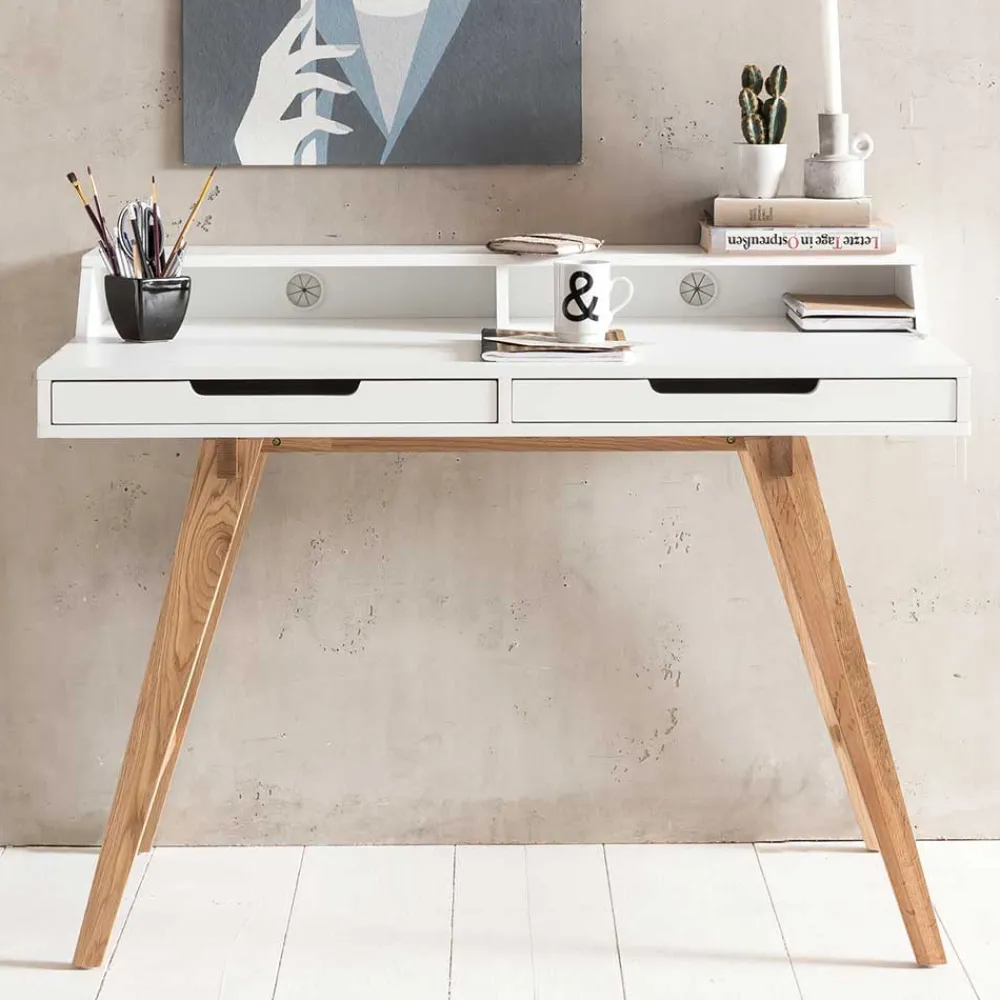 Wohnen Bürotische*Schreibtisch mit Aufsatz & zwei Schubladen - Hank