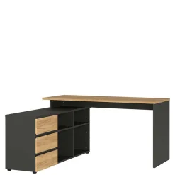 Wohnen Bürotische|Kinderschreibtische*Schreibtisch mit Regal - 4 Fächer & 3 Schubladen - Contrage