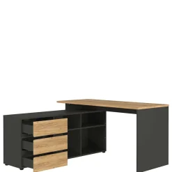 Wohnen Bürotische|Kinderschreibtische*Schreibtisch mit Regal - 4 Fächer & 3 Schubladen - Contrage