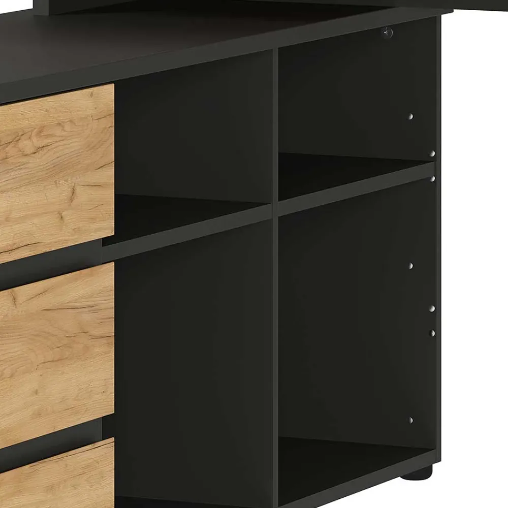 Wohnen Bürotische|Kinderschreibtische*Schreibtisch mit Regal - 4 Fächer & 3 Schubladen - Contrage