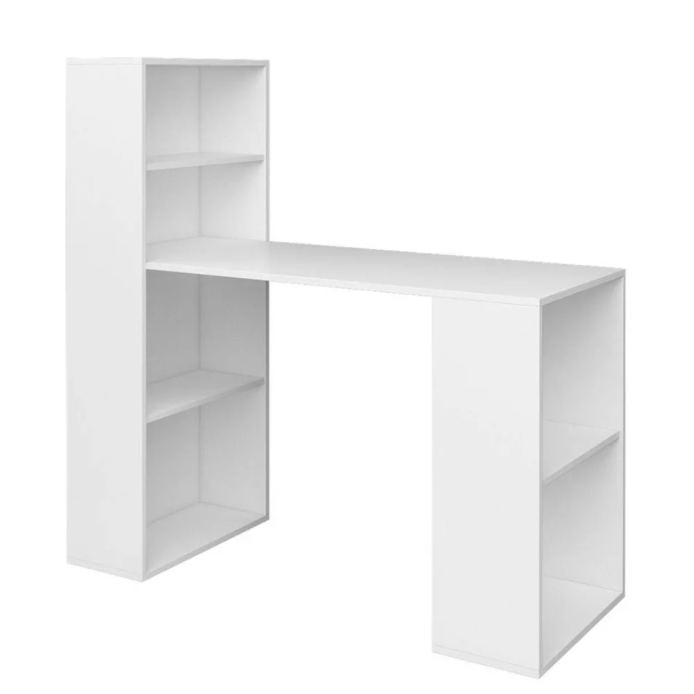 Wohnen Bürotische*Schreibtisch mit Regal in Weiß - Osicria