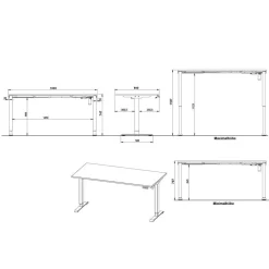 Wohnen Bürotische|Tische*Schreibtisch mit Rollcontainer Set - Chilena (zweiteilig)