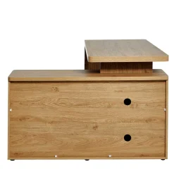 Kinder Wohnen Schreibtisch mit Seitenregal in Eiche Optik - Abacho