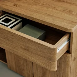 Kinder Wohnen Schreibtisch mit Seitenregal in Eiche Optik - Abacho