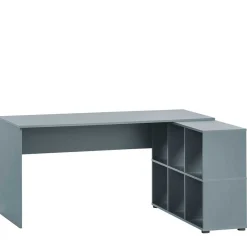 Wohnen Bürotische*Schreibtisch mit Seitenregal in Petrol Blau - Baiamare