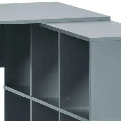 Wohnen Bürotische*Schreibtisch mit Seitenregal in Petrol Blau - Baiamare