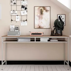 Wohnen Bürotische*Schreibtisch mit Staufach in Walnuss Optik - Streetline