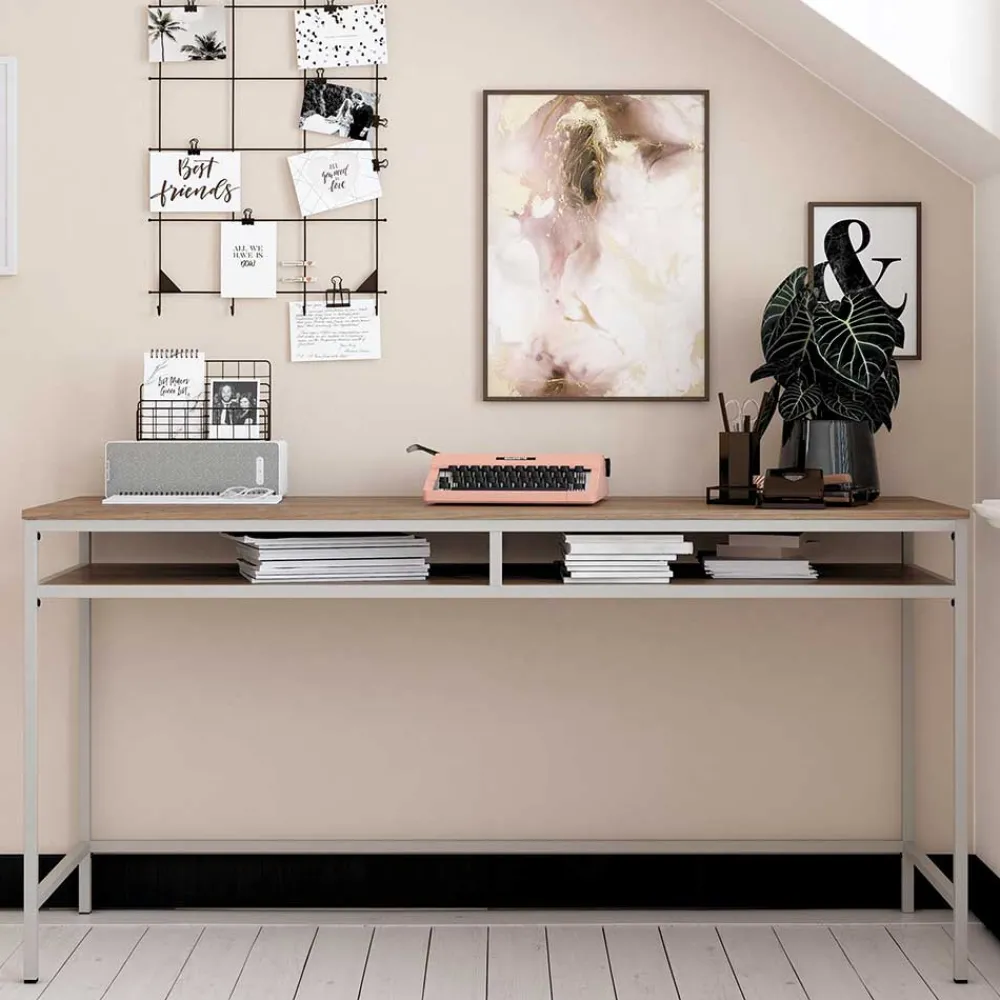 Wohnen Bürotische*Schreibtisch mit Staufach in Walnuss Optik - Streetline