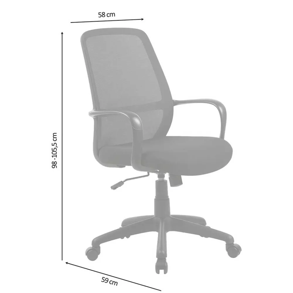 Wohnen Bürostühle*Schreibtisch PC Drehstuhl in Schwarz - Naresh