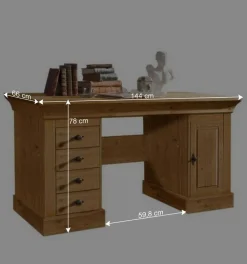 Wohnen Schreibtisch Piatra aus Kiefer teilmassiv gelaugt und geölt