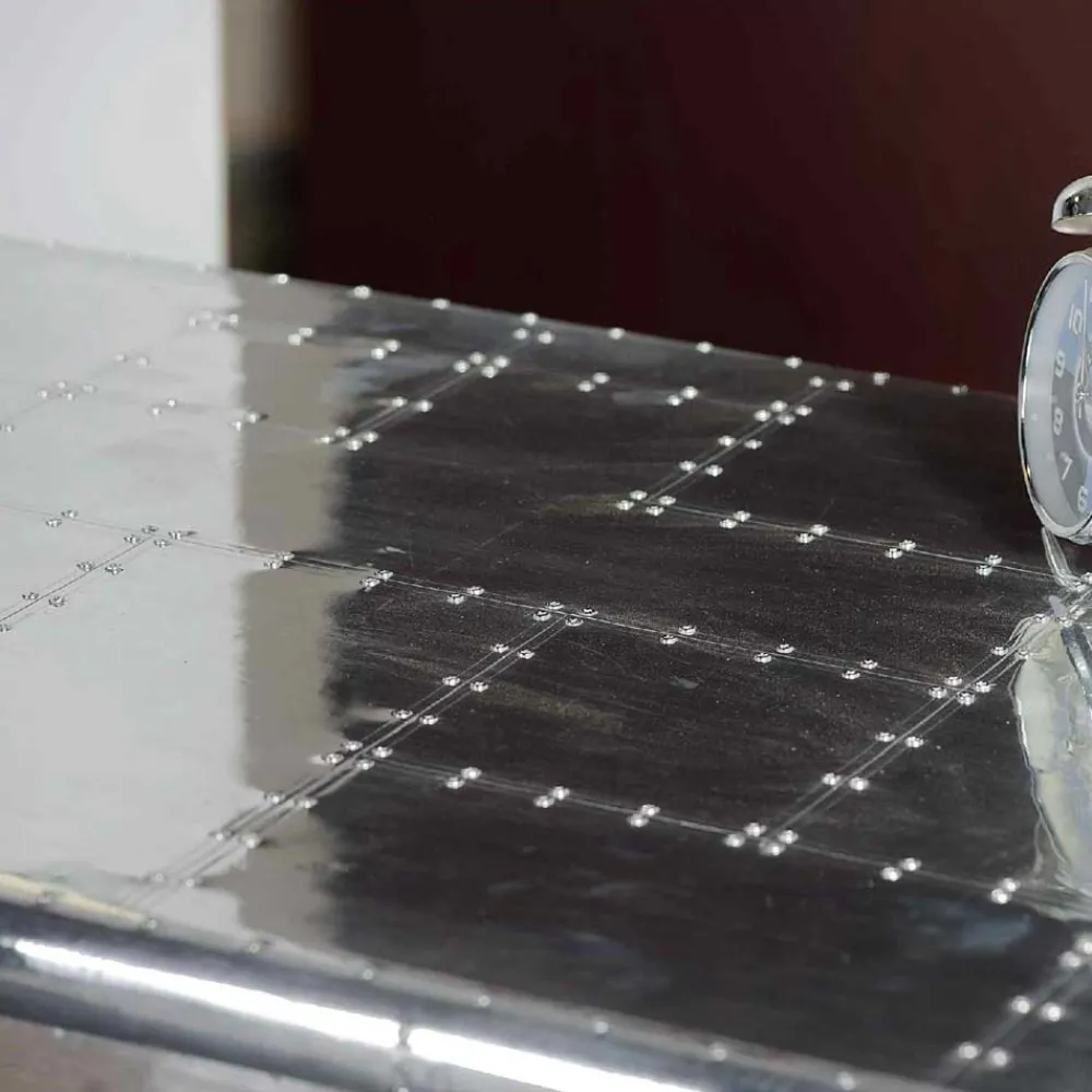 Wohnen Designermöbel*Schreibtisch Pilot in Alufarben