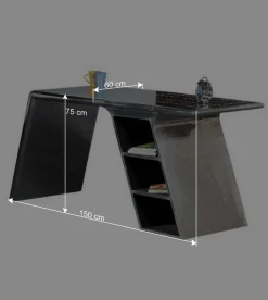 Wohnen Designermöbel*Schreibtisch Pilot in Alufarben