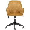 Wohnen Bürostühle*Schreibtisch Stuhl in Ocker Velours - Eckomy