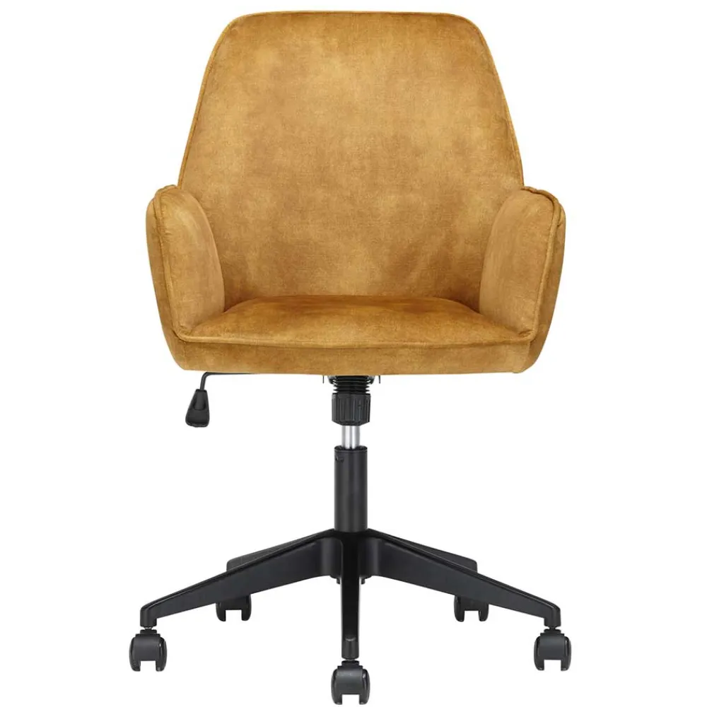 Wohnen Bürostühle*Schreibtisch Stuhl in Ocker Velours - Eckomy