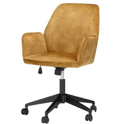 Wohnen Bürostühle*Schreibtisch Stuhl in Ocker Velours - Eckomy