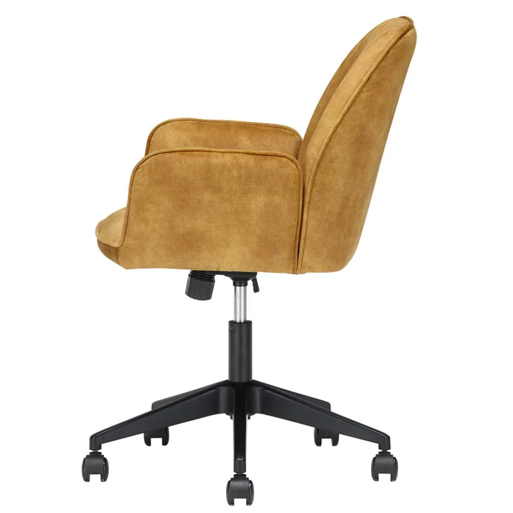 Wohnen Bürostühle*Schreibtisch Stuhl in Ocker Velours - Eckomy