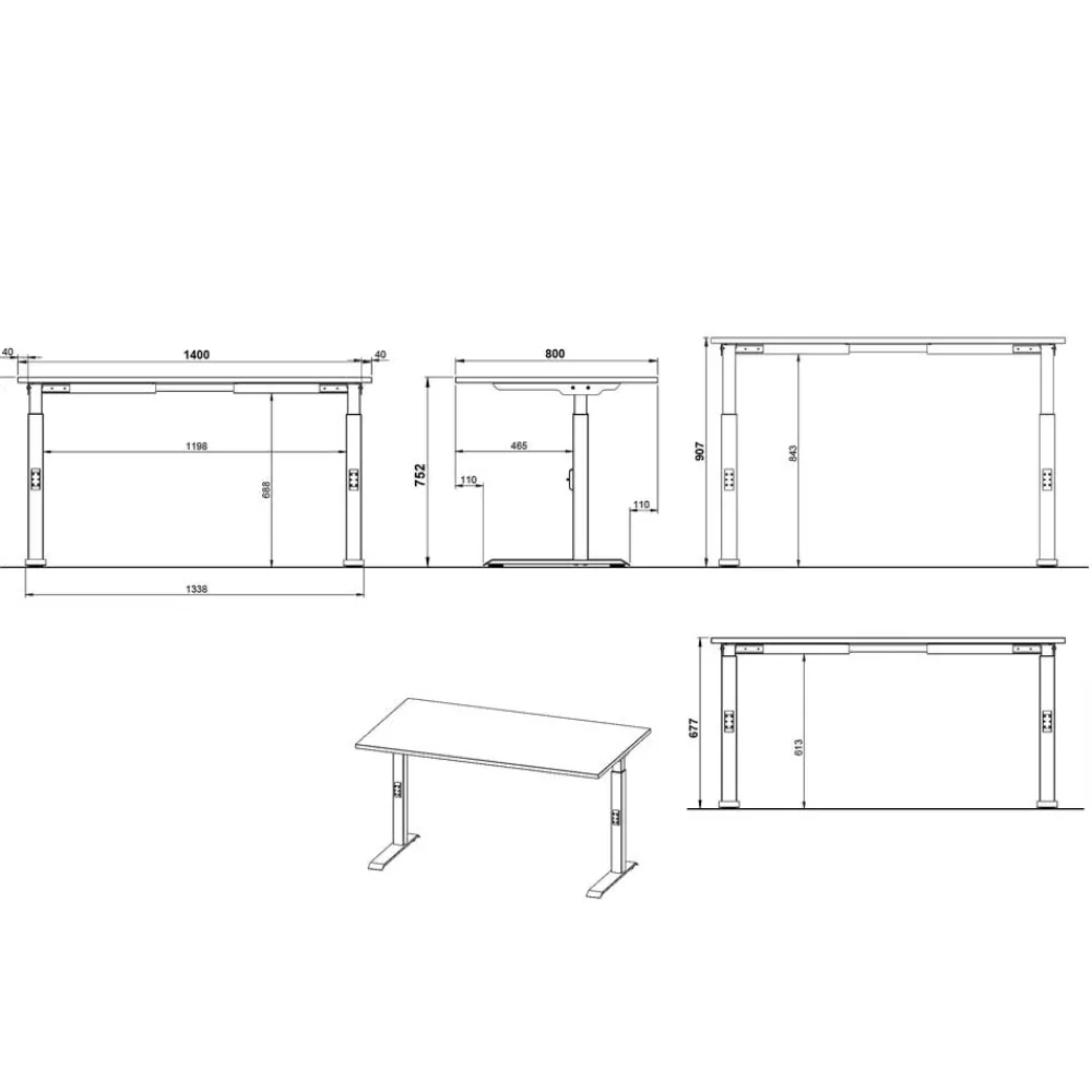 Wohnen Schreibtisch und Rollcontainer Set - Great (zweiteilig)
