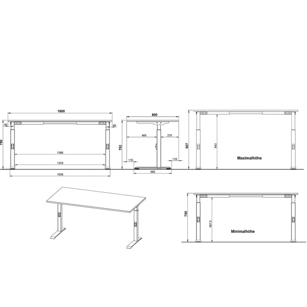 Wohnen Schreibtisch und Rollcontainer Set - Great (zweiteilig)