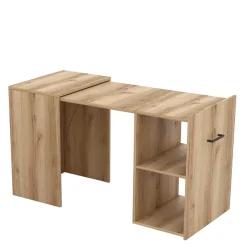 Wohnen Schreibtisch zum Ausziehen in Eiche Optik - Vadoz