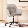 Wohnen Schreibtischsessel in Hellgrau Samt - Rina