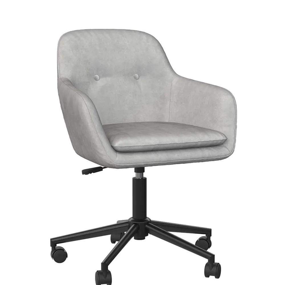 Wohnen Schreibtischsessel in Hellgrau Samt - Rina