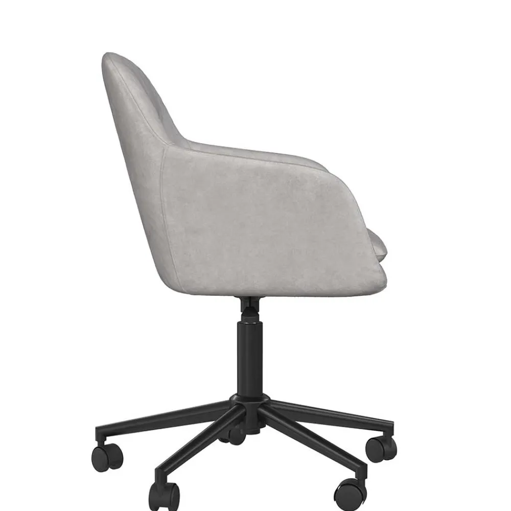 Wohnen Schreibtischsessel in Hellgrau Samt - Rina