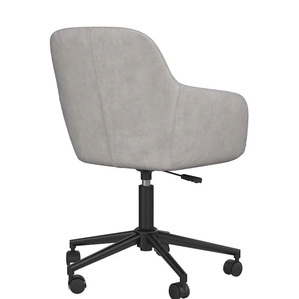 Wohnen Schreibtischsessel in Hellgrau Samt - Rina