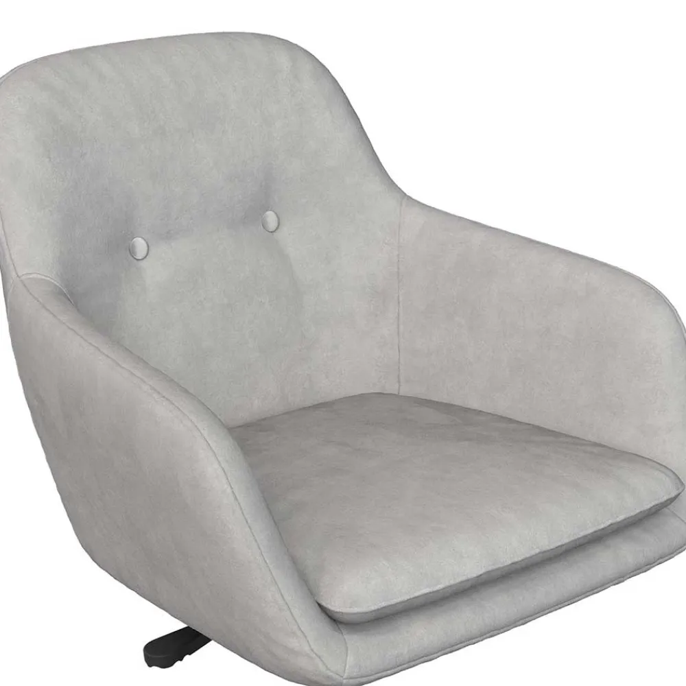 Wohnen Schreibtischsessel in Hellgrau Samt - Rina