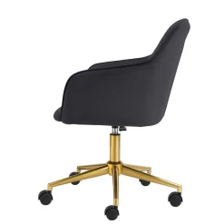 Wohnen Schreibtischstuhl in Schwarz Samt - Wihelpa