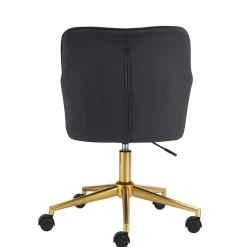 Wohnen Schreibtischstuhl in Schwarz Samt - Wihelpa