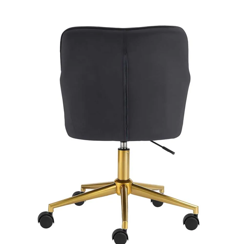 Wohnen Schreibtischstuhl in Schwarz Samt - Wihelpa