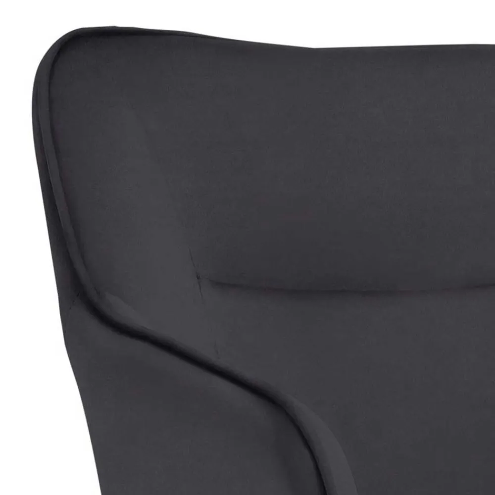 Wohnen Schreibtischstuhl in Schwarz Samt - Wihelpa