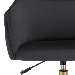 Wohnen Schreibtischstuhl in Schwarz Samt - Wihelpa