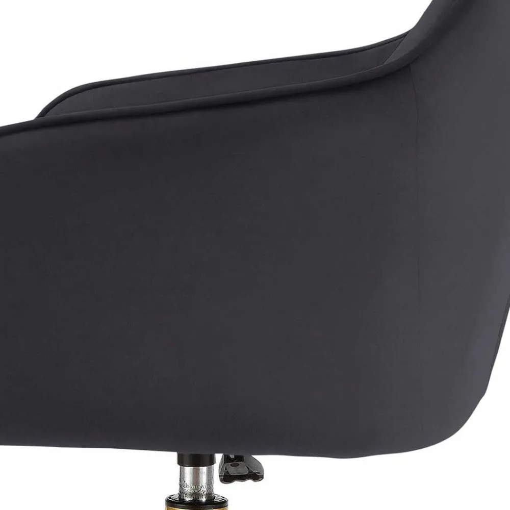 Wohnen Schreibtischstuhl in Schwarz Samt - Wihelpa