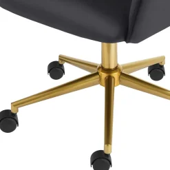 Wohnen Schreibtischstuhl in Schwarz Samt - Wihelpa