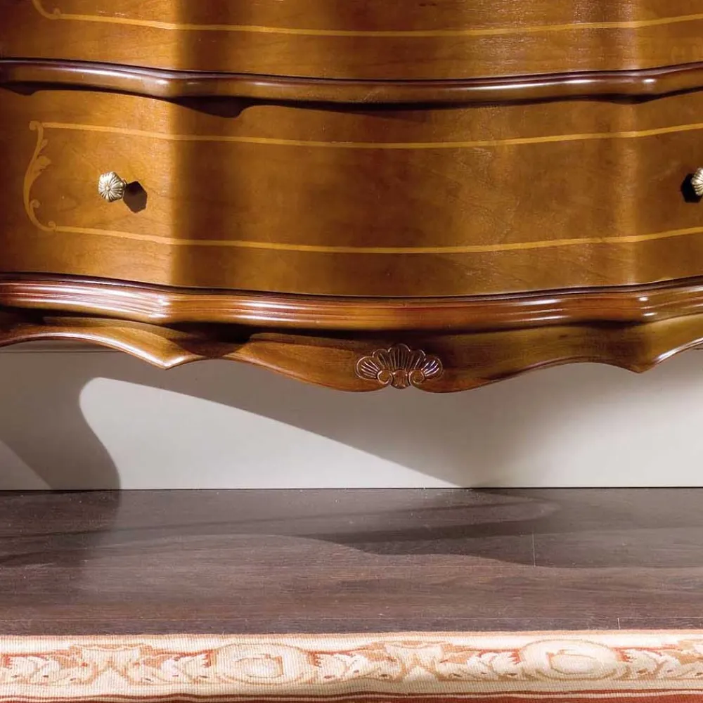 Wohnen Schubladen Kommode in Nussbaum Dentro im Barockstil