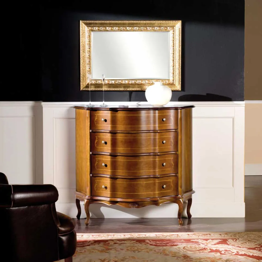 Wohnen Schubladen Kommode in Nussbaum Dentro im Barockstil