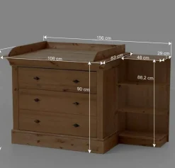 Wohnen Kinderkommoden|Wickelkommoden*Schubladen Kommode optional mit Wickelaufsatz - Piatra