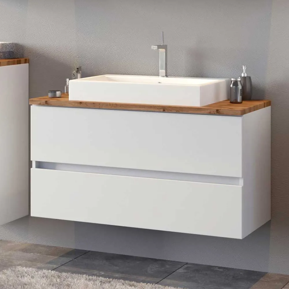 Wohnen Schubladen Waschkonsole mit Aufsatz-Becken - Misbonas