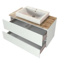 Wohnen Schubladen Waschkonsole mit Aufsatz-Becken - Misbonas