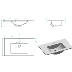Wohnen Schubladen Waschtisch in Weiß - Lartemo