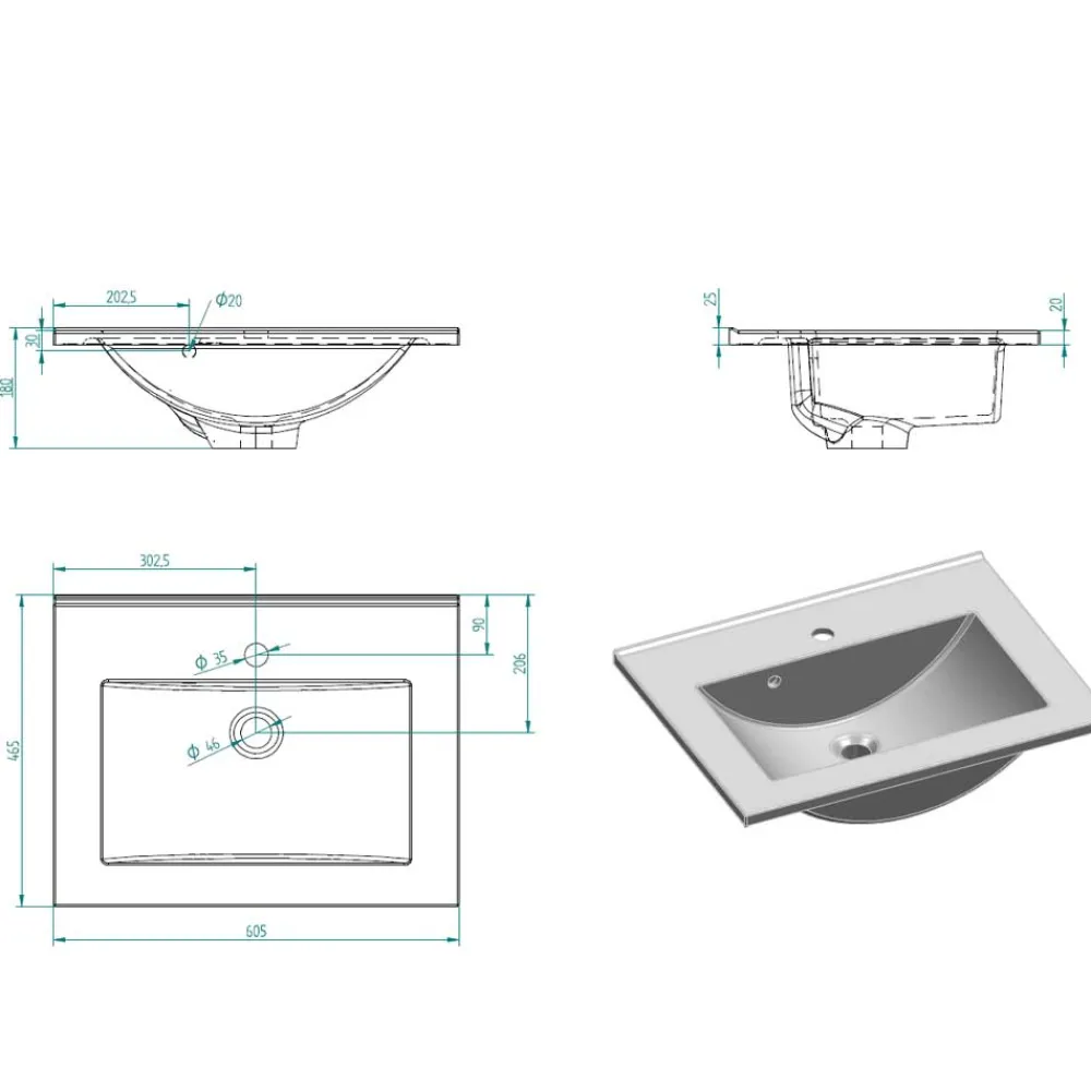 Wohnen Schubladen Waschtisch in Grau - Juventuda