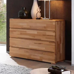 Wohnen Sideboards & Kommoden|Küchenschränke*Schubladenkommode Nesmina in Kernbuche massiv
