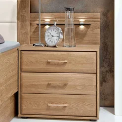 Wohnen Schubladen-Nachtschrank Anglesia in Eiche teilmassiv (2er Set)
