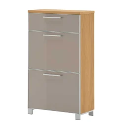 Wohnen Schuh Klappenschrank Diecca in Taupe Glas beschichtet