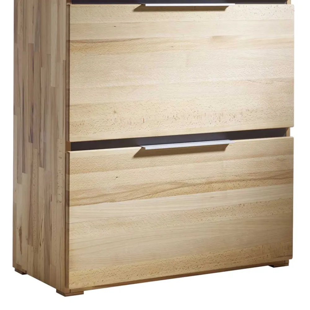 Wohnen Schuh Klappenschrank Leyrina aus Kernbuche massiv geölt