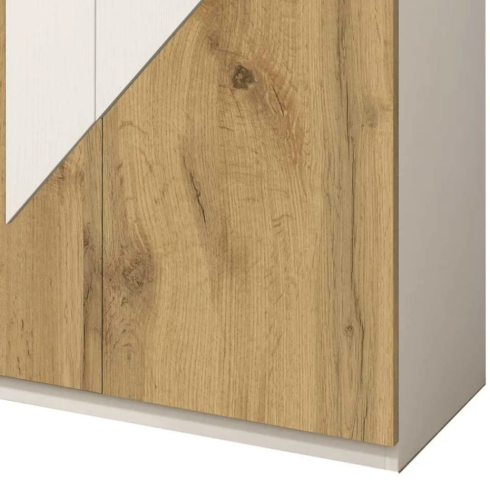 Wohnen Schuh Schrank in Wildeiche Dekor & Weiß - Fun