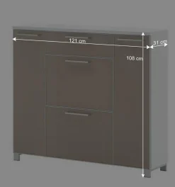 Wohnen Schuhaufbewahrung Srocca in Taupe Glas beschichtet Weiß