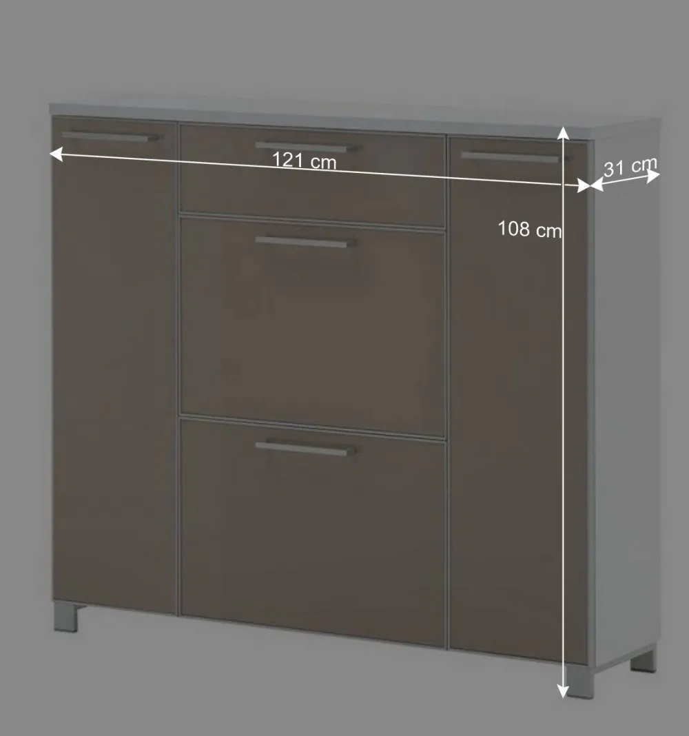 Wohnen Schuhaufbewahrung Srocca in Taupe Glas beschichtet Weiß