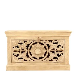 Wohnen Schuhbank aus Mangoholz Sandfarben - Runiasa